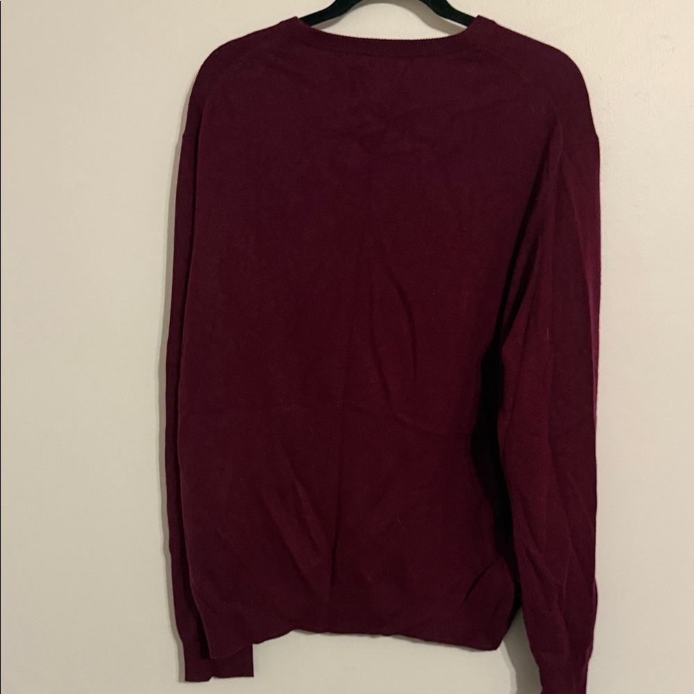 Kenneth Roberts Platinum Large V-Neck Sweater - Deep Red 100% Cashmere - Picture 9 of 11